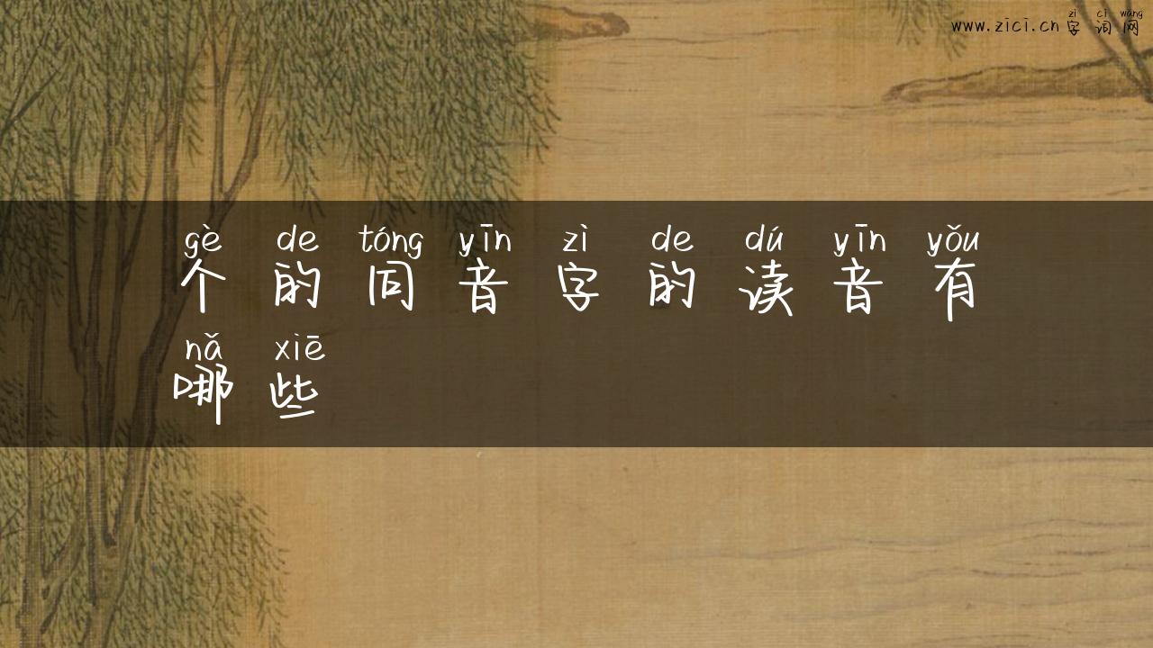 个的同音字的读音有哪些