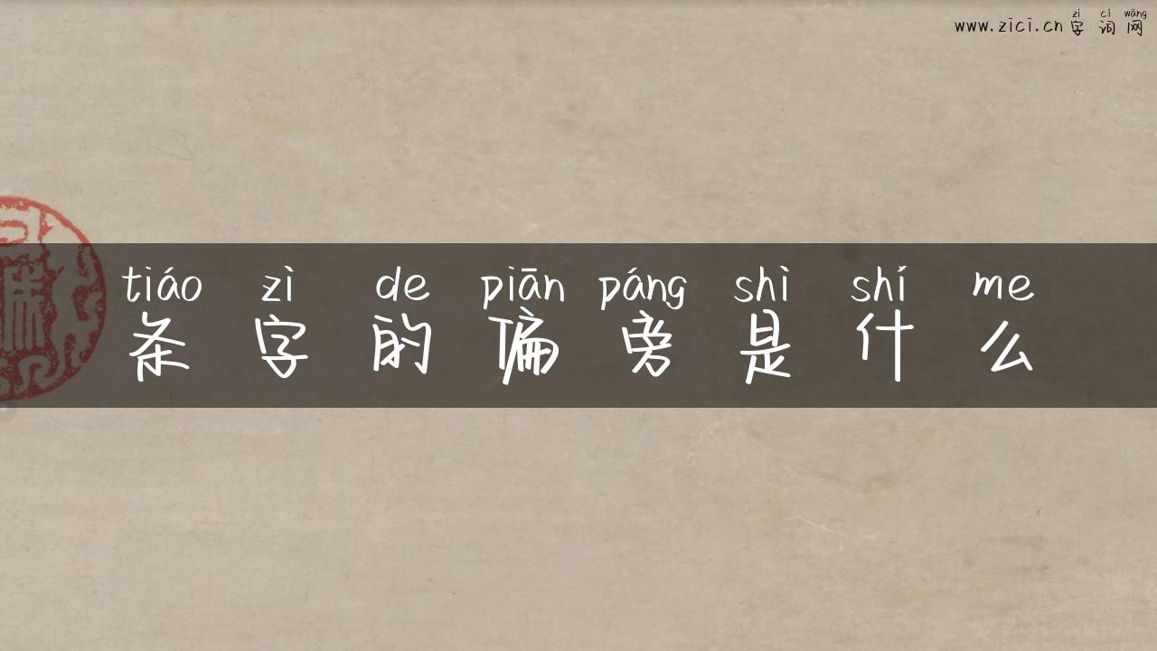 条字的偏旁是什么