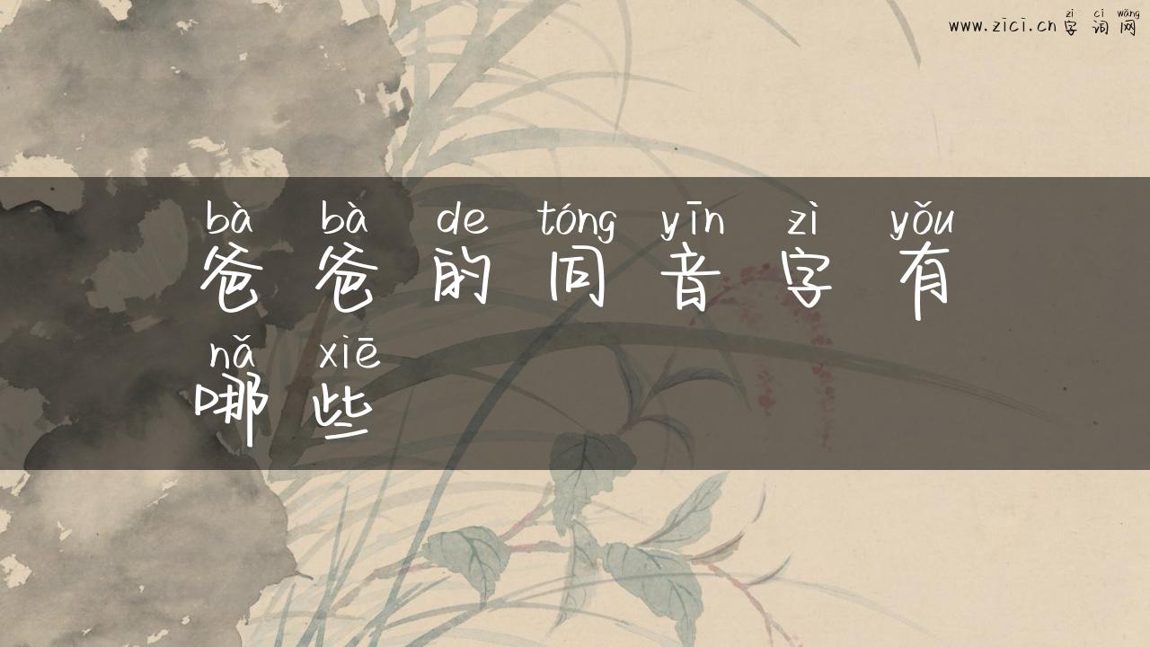爸爸的同音字有哪些