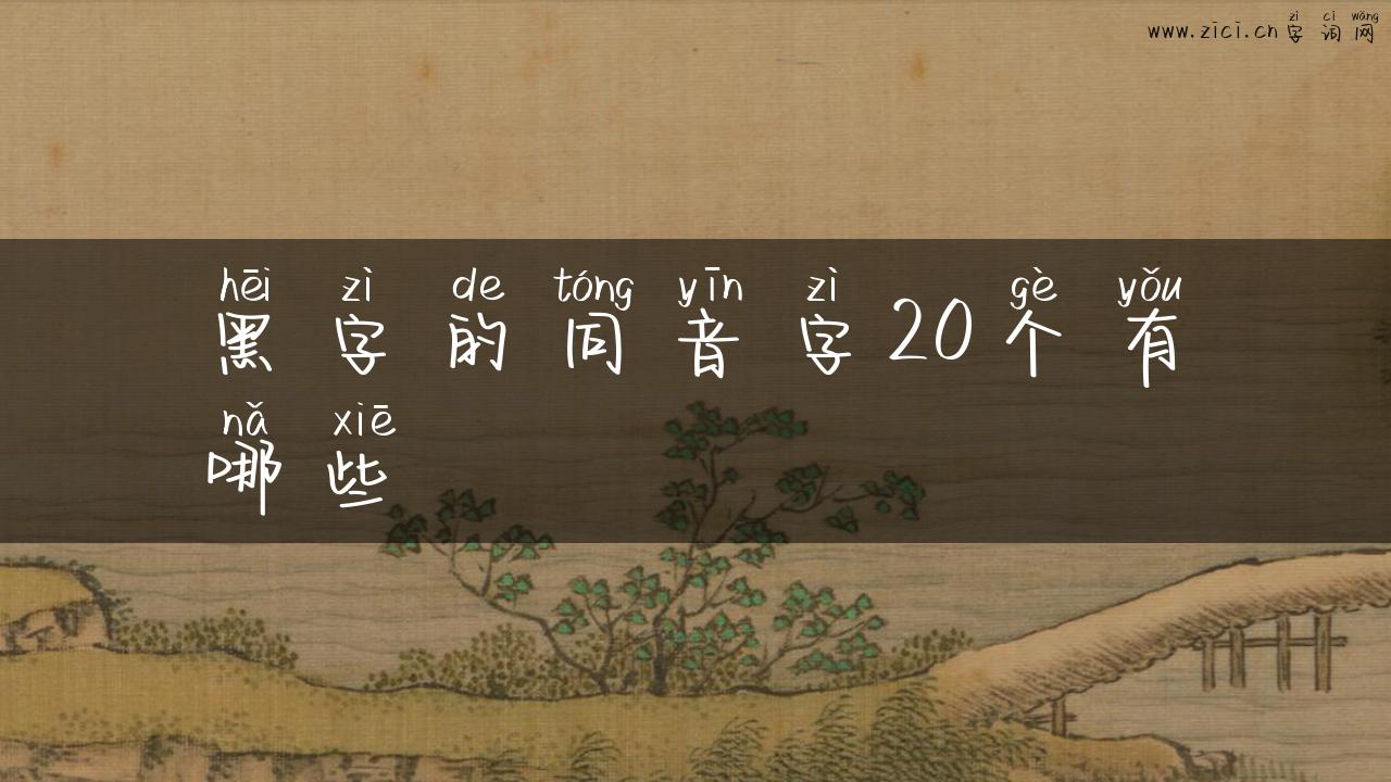 黑字的同音字20个有哪些
