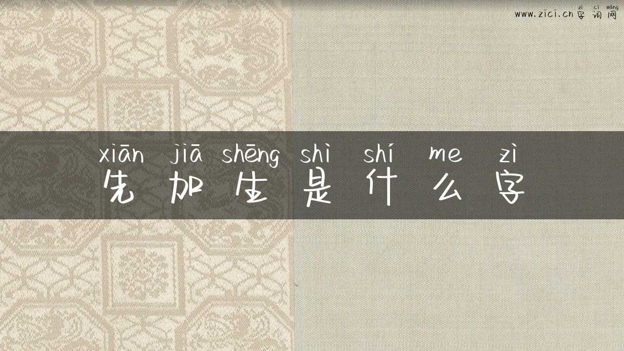 先加生是什么字