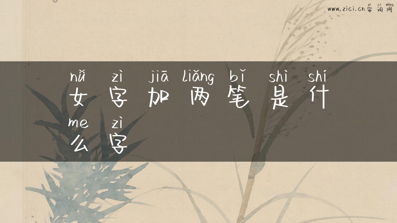 女字加两笔是什么字