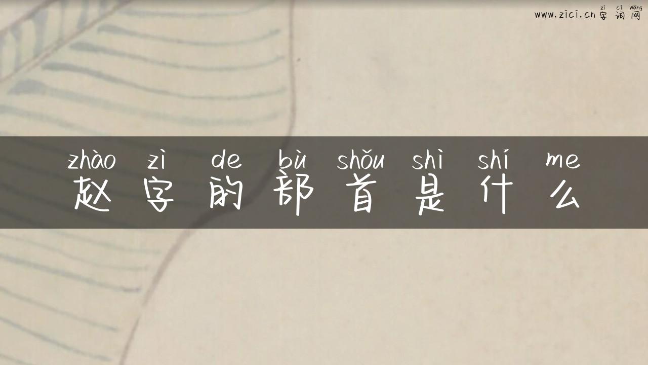 赵字的部首是什么