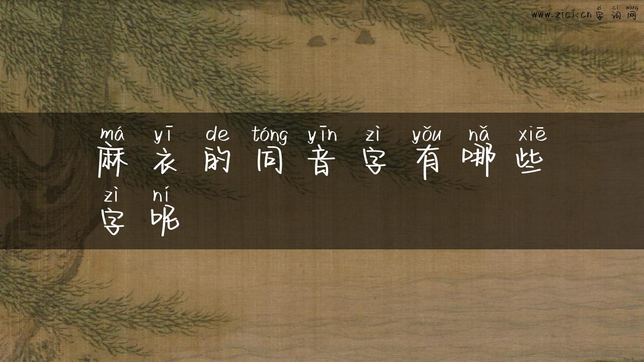 麻衣的同音字有哪些字呢
