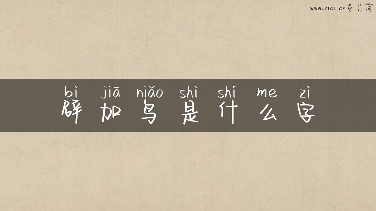 辟加鸟是什么字
