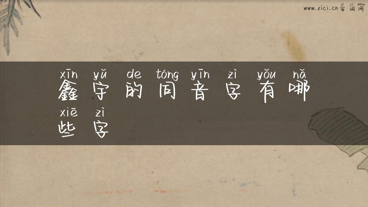 鑫宇的同音字有哪些字