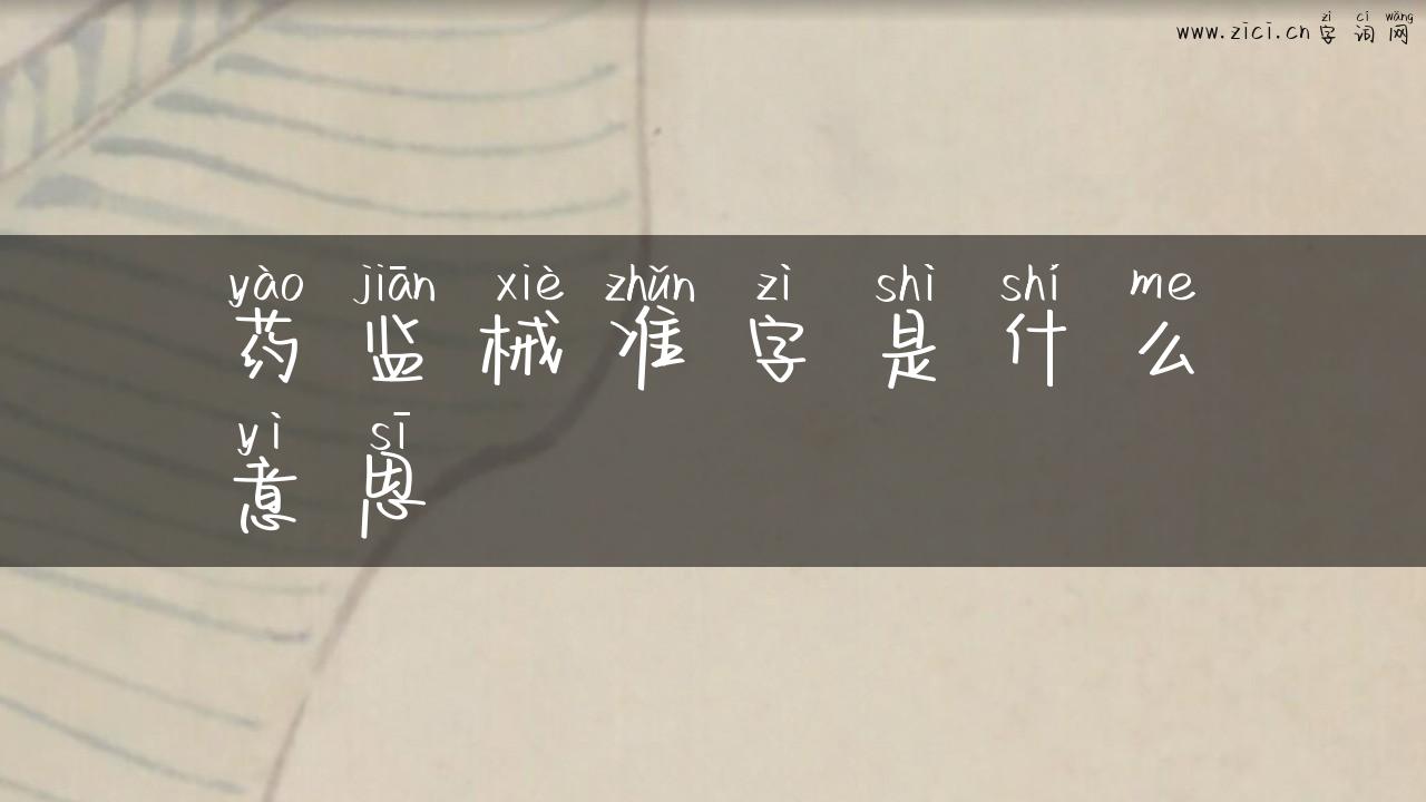 药监械准字是什么意思