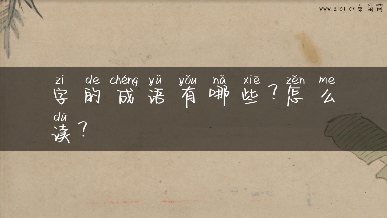 字的成语有哪些？怎么读？