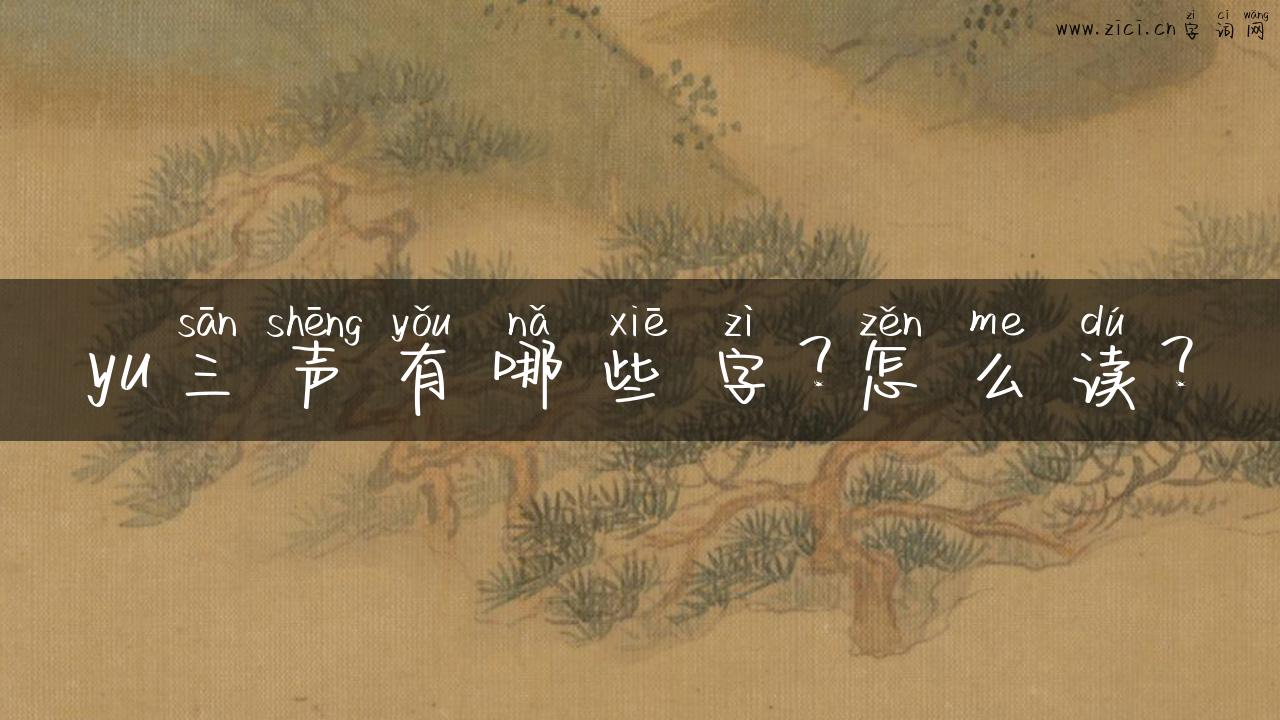 yu三声有哪些字？怎么读？