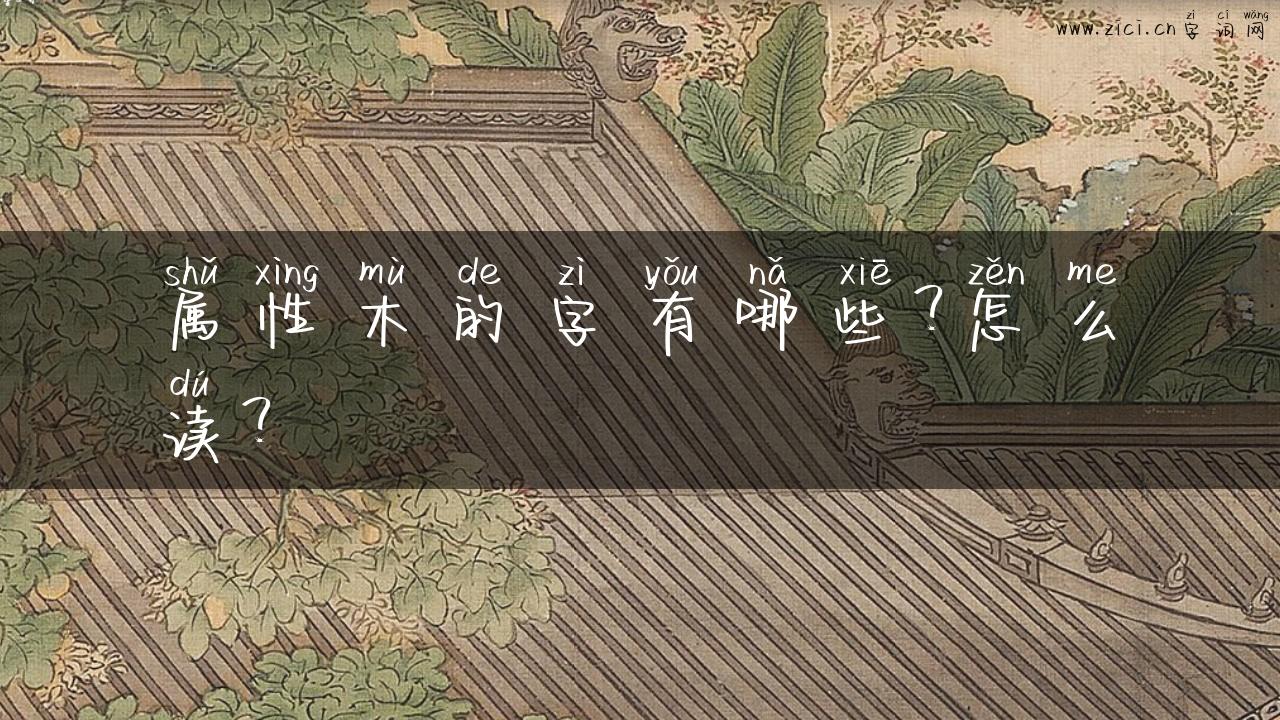 属性木的字有哪些？怎么读？