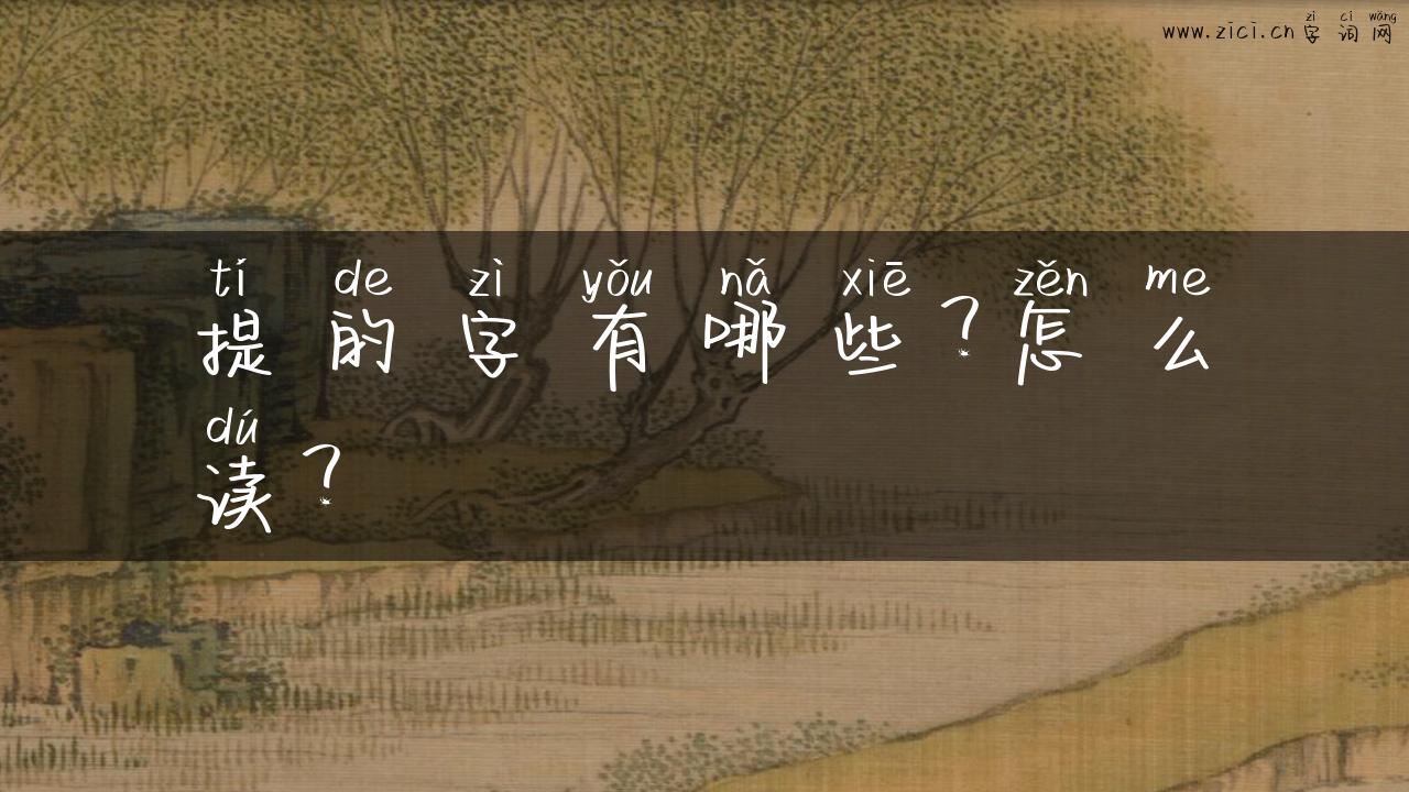 提的字有哪些？怎么读？