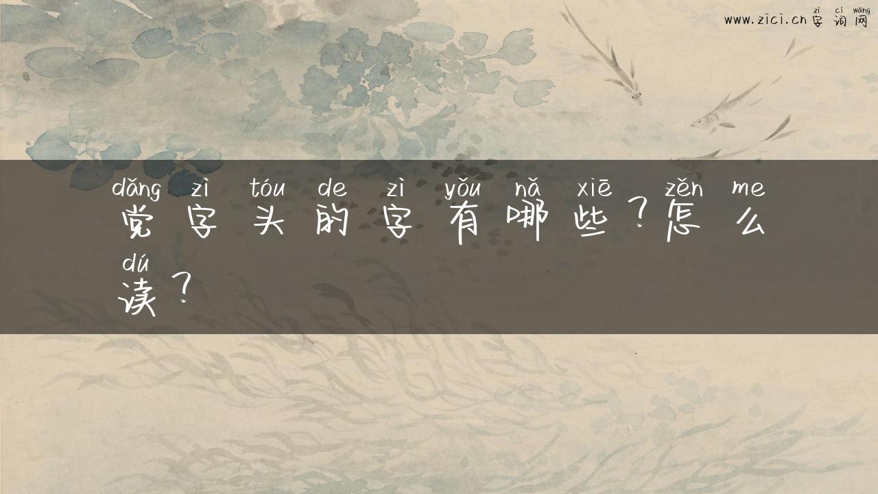 党字头的字有哪些？怎么读？
