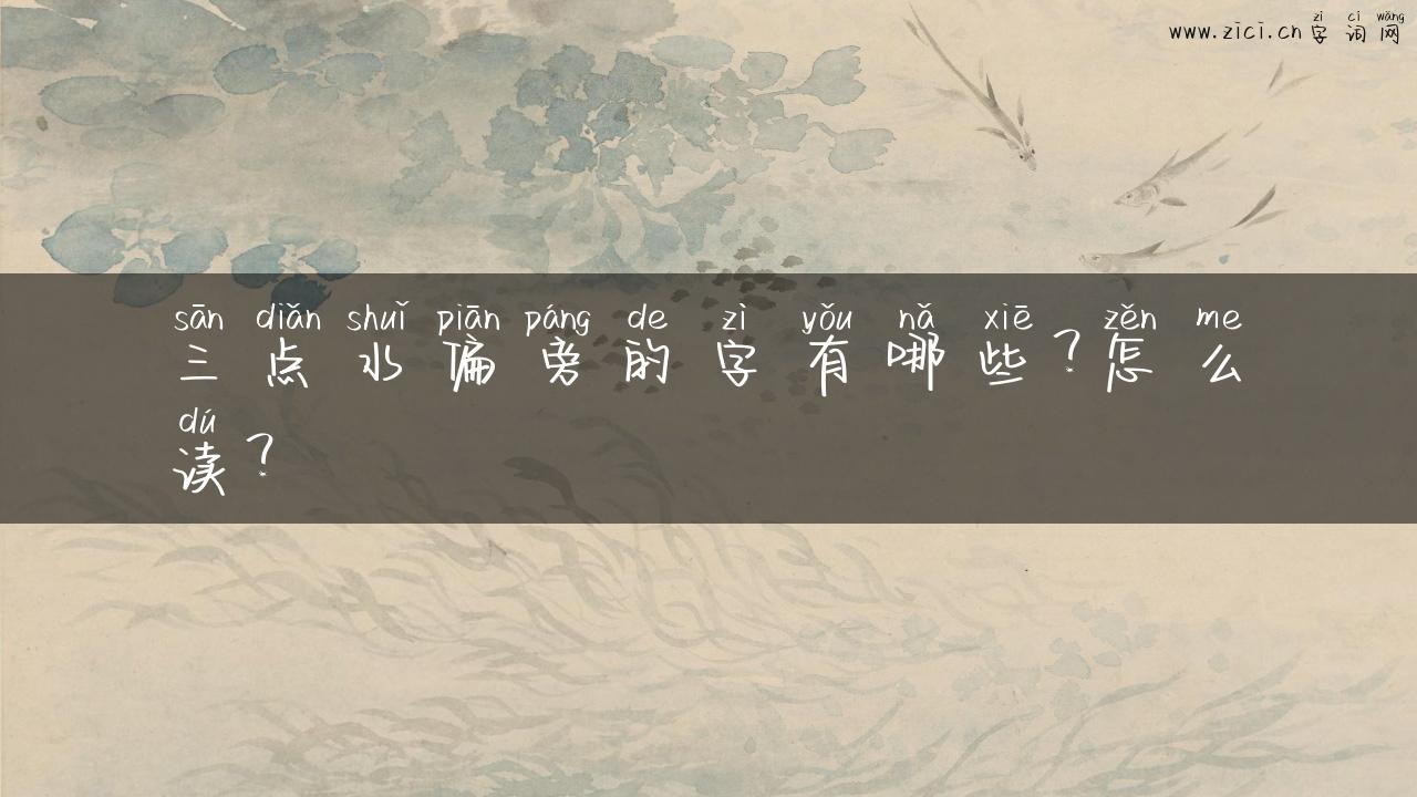 三点水偏旁的字有哪些？怎么读？