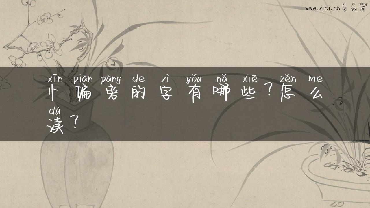 忄偏旁的字有哪些？怎么读？
