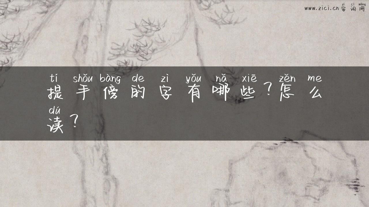 提手傍的字有哪些？怎么读？