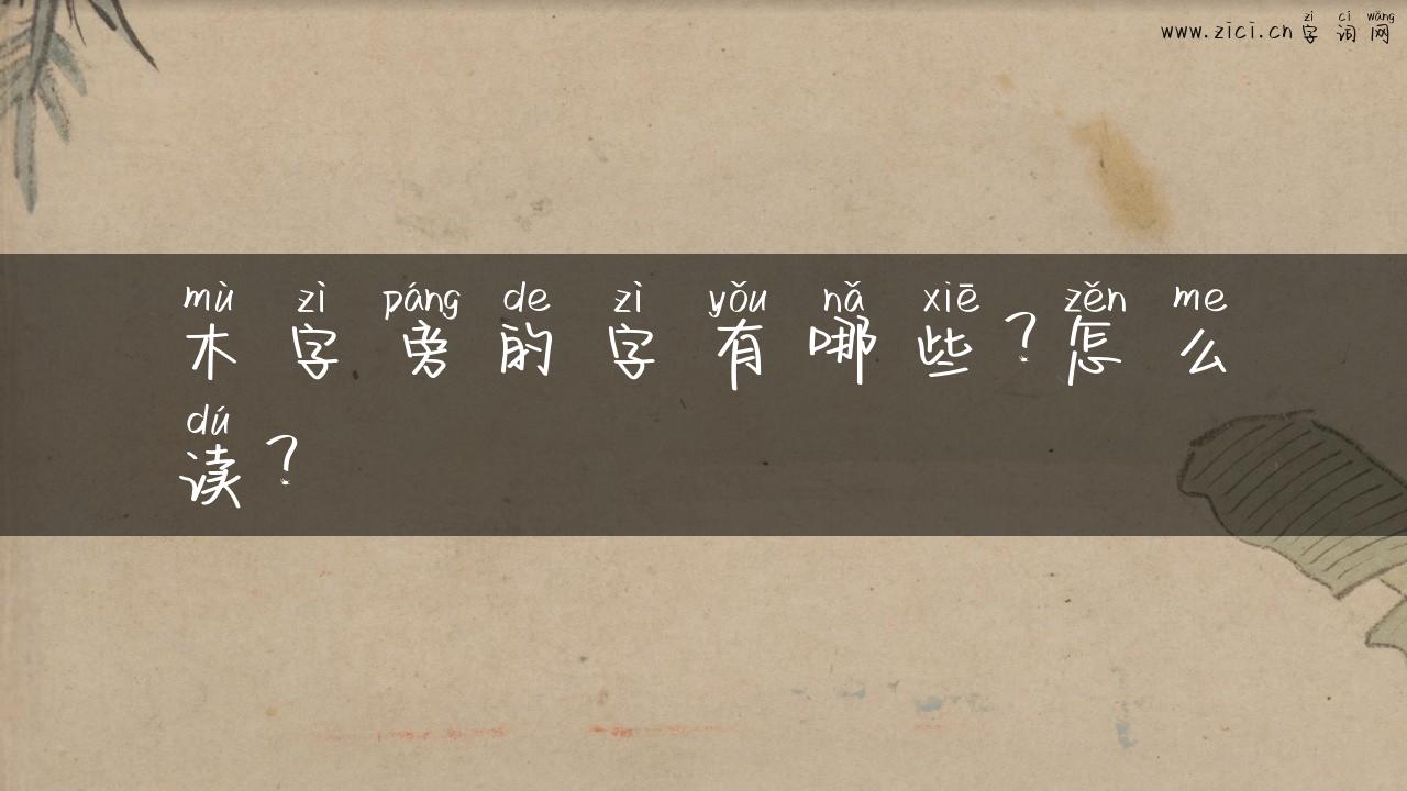 木字旁的字有哪些？怎么读？