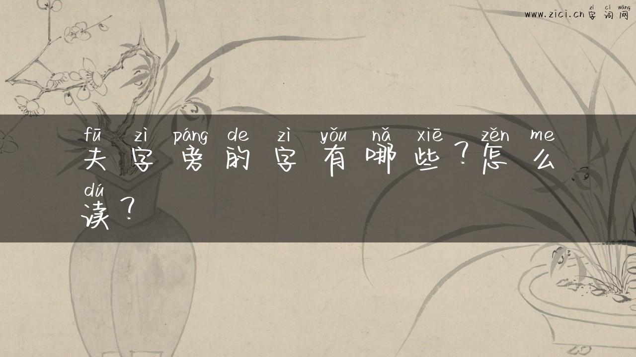 夫字旁的字有哪些？怎么读？