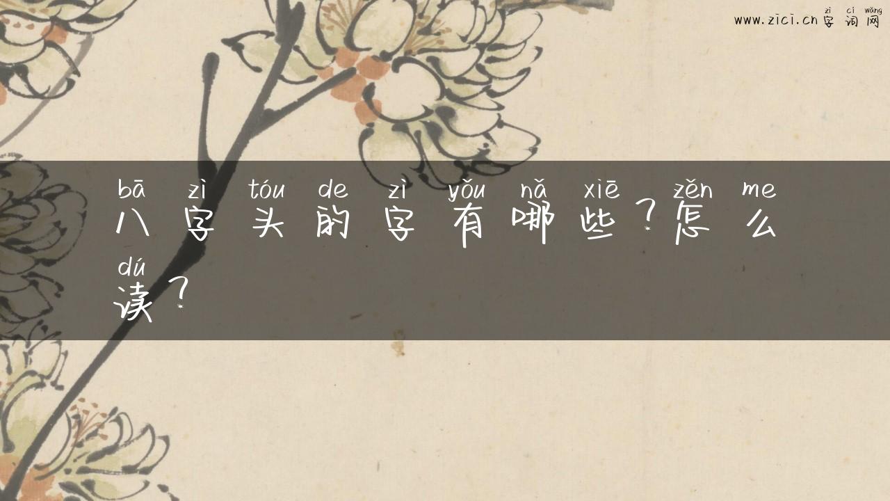 八字头的字有哪些？怎么读？