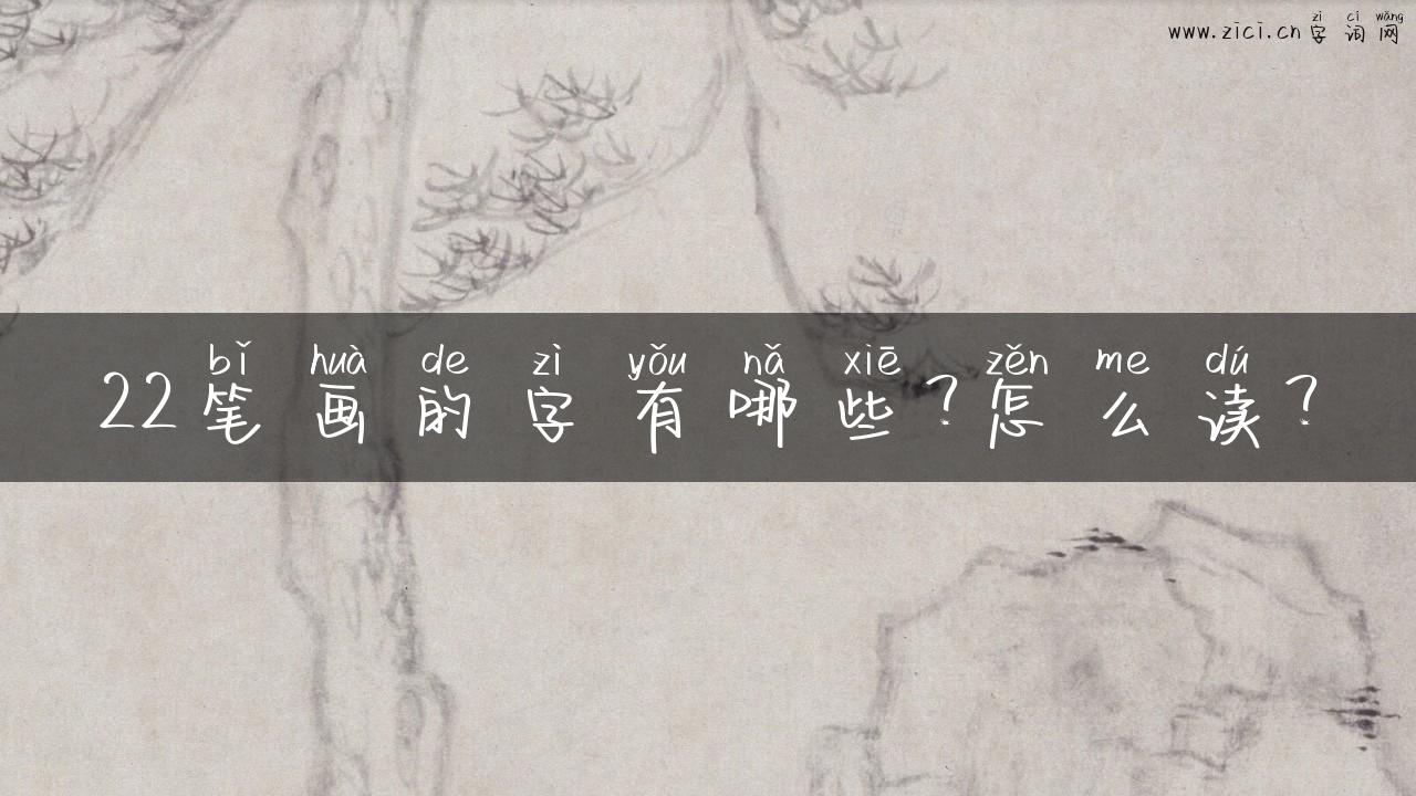 22笔画的字有哪些？怎么读？