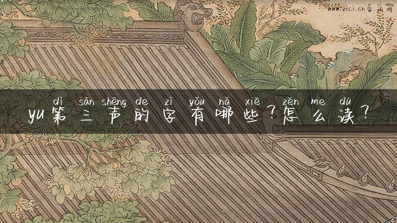 yu第三声的字有哪些？怎么读？