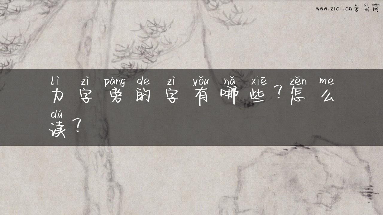 力字旁的字有哪些？怎么读？