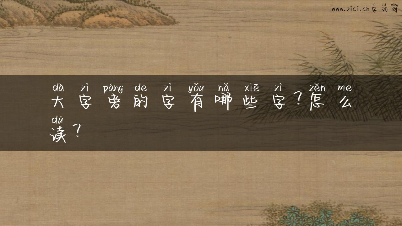 大字旁的字有哪些字？怎么读？