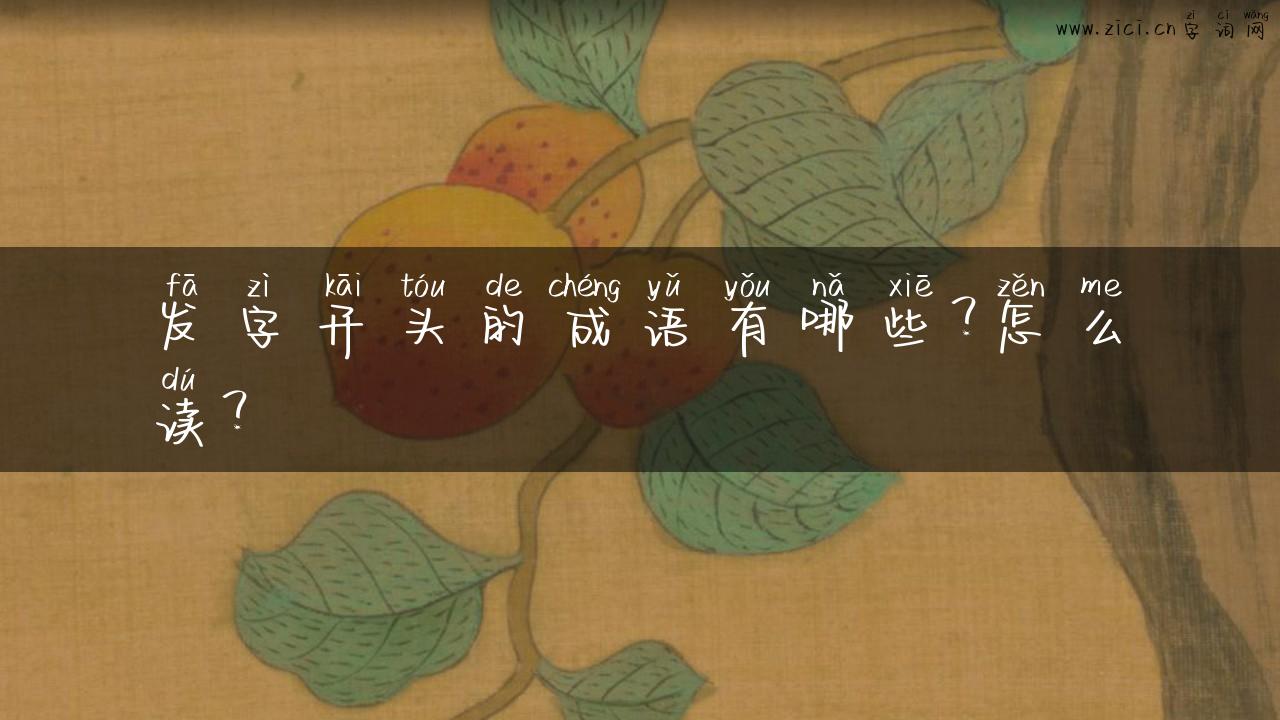 发字开头的成语有哪些？怎么读？