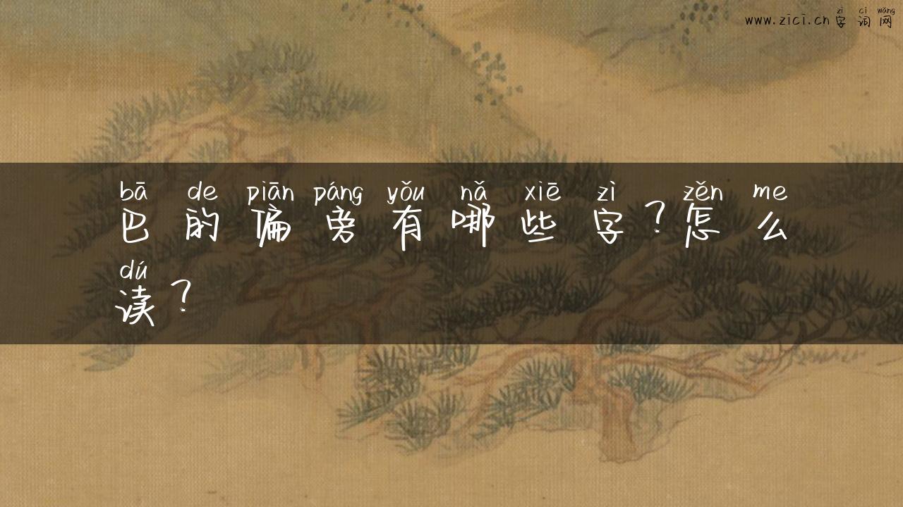 巴的偏旁有哪些字？怎么读？