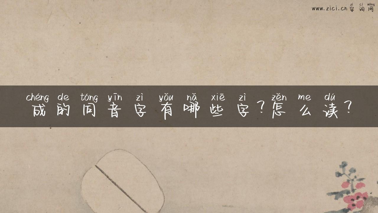 成的同音字有哪些字？怎么读？