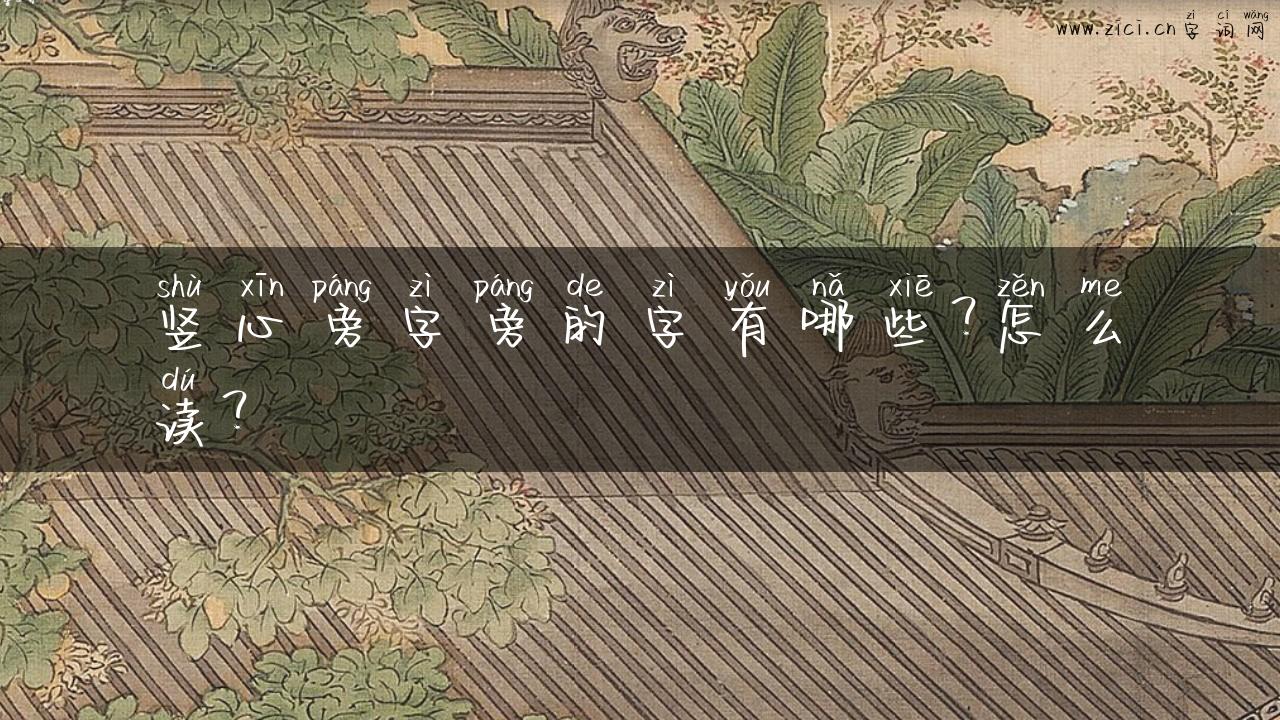 竖心旁字旁的字有哪些？怎么读？