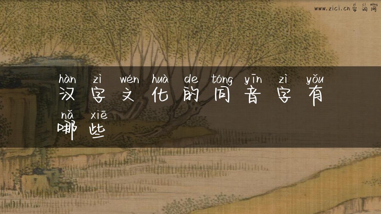 汉字文化的同音字有哪些