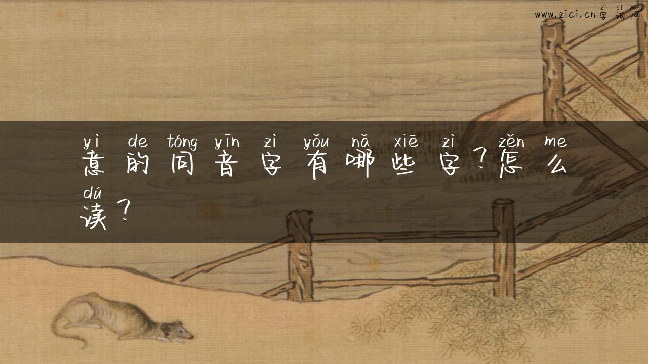 意的同音字有哪些字？怎么读？