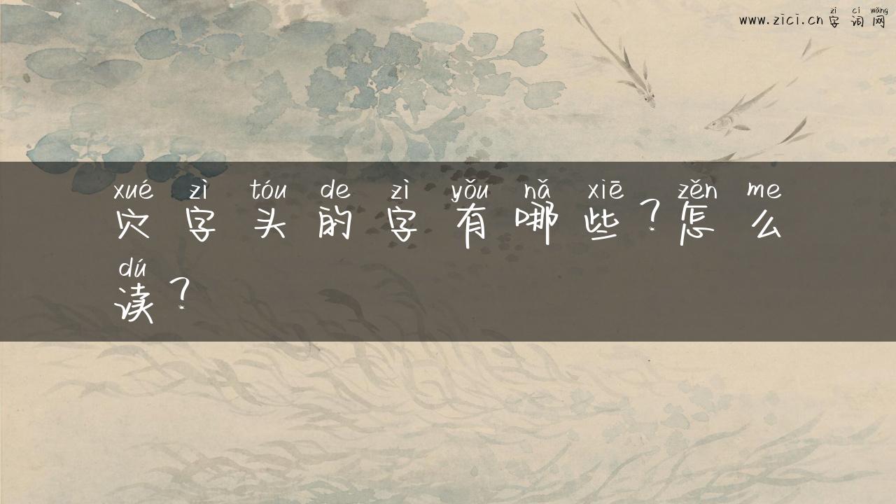 穴字头的字有哪些？怎么读？
