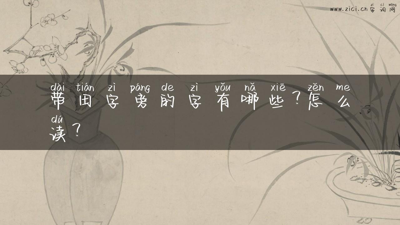 带田字旁的字有哪些？怎么读？