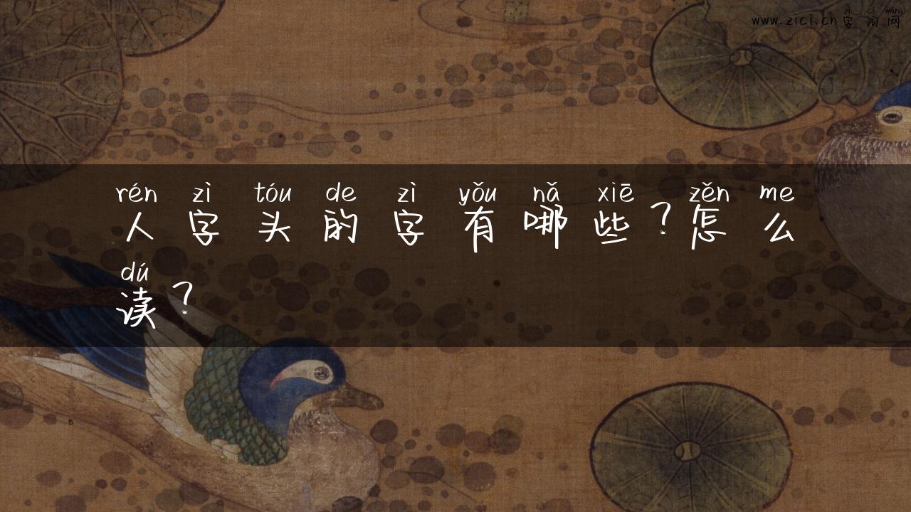 人字头的字有哪些？怎么读？