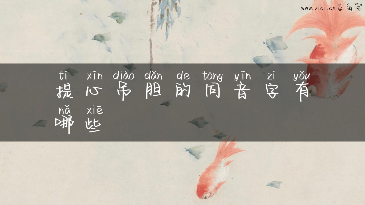提心吊胆的同音字有哪些