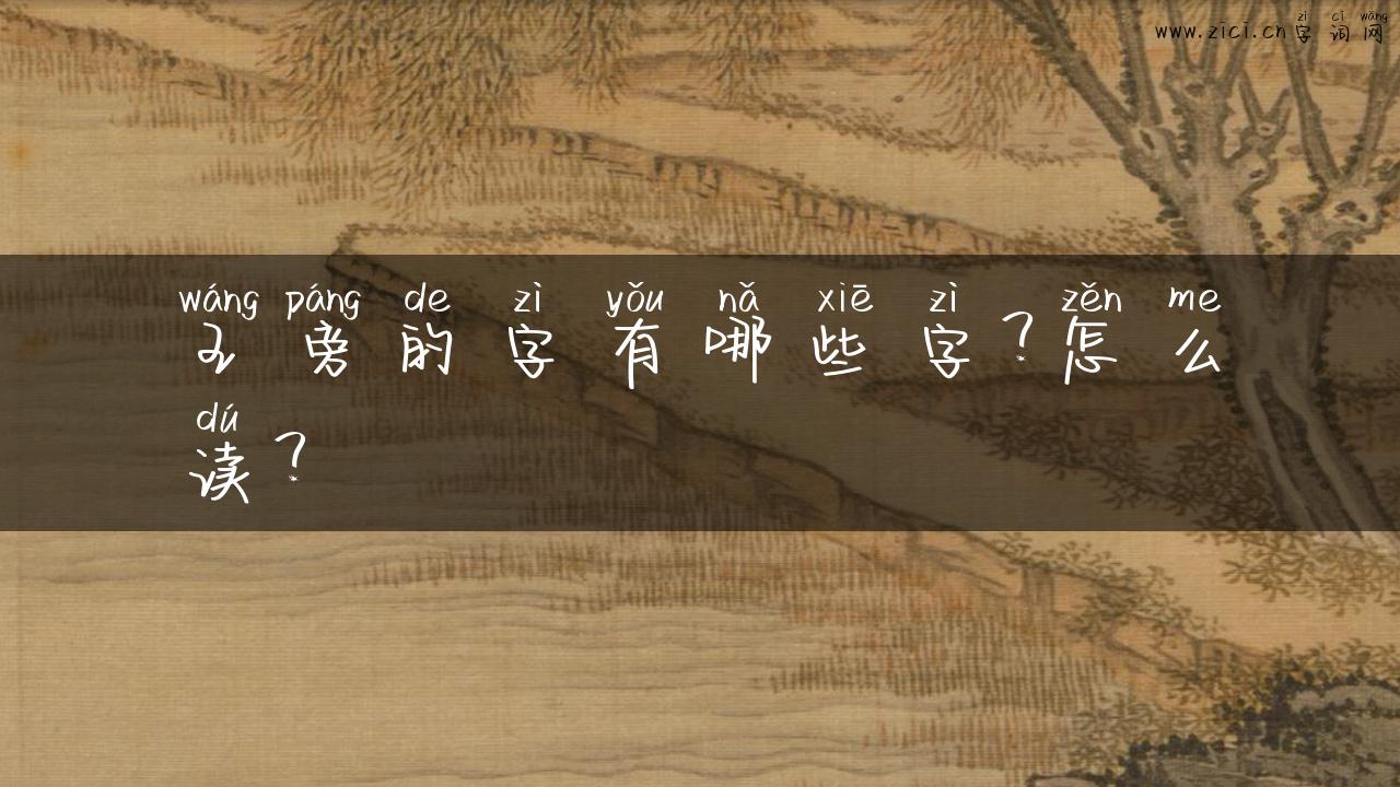 王旁的字有哪些字？怎么读？