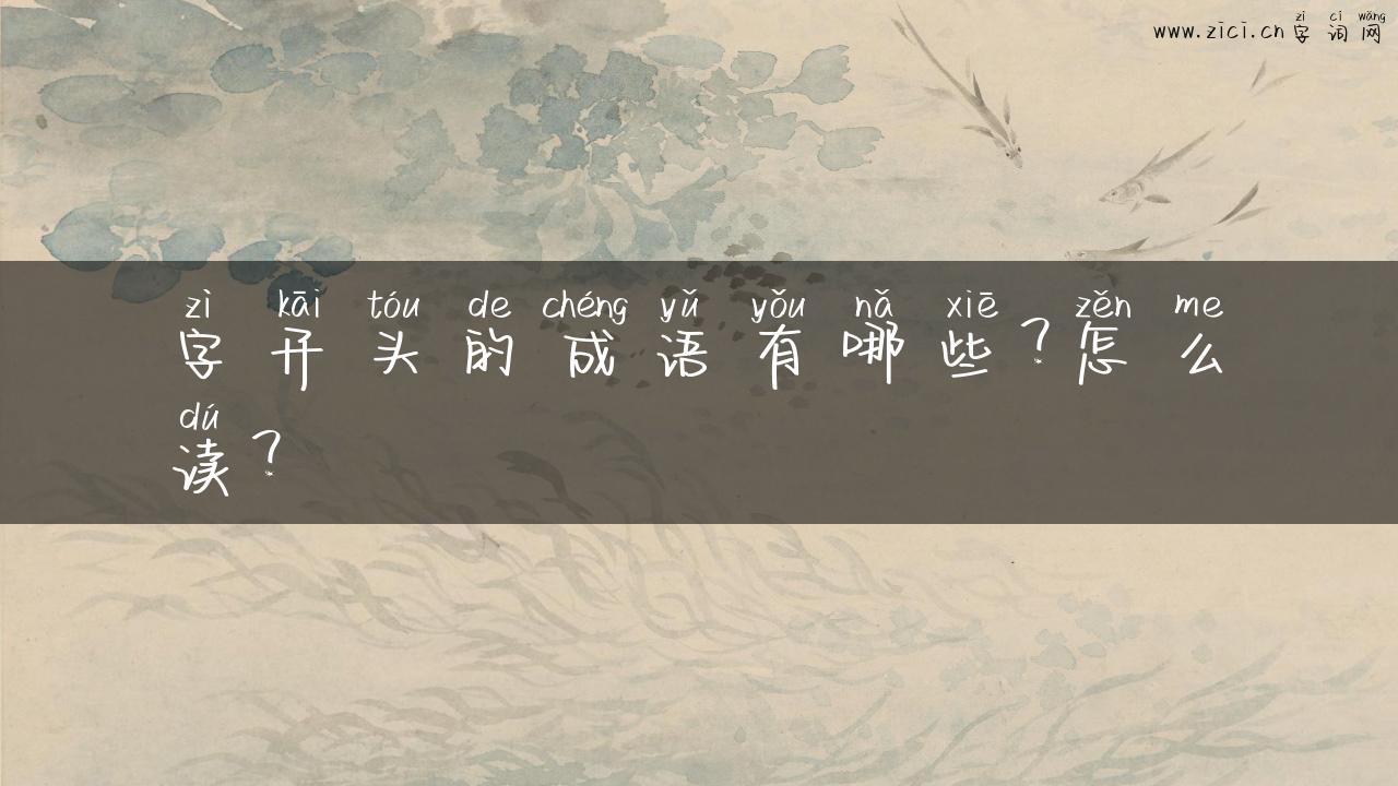 字开头的成语有哪些？怎么读？