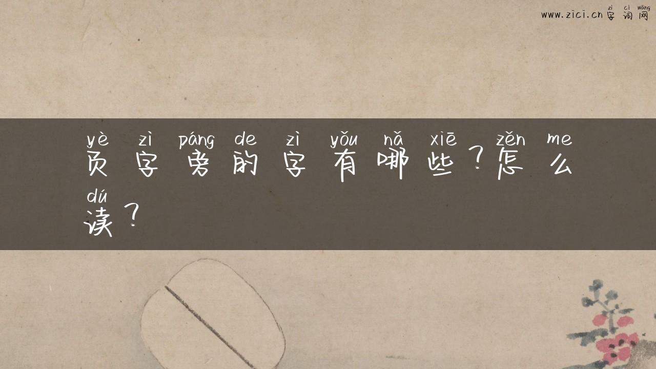 页字旁的字有哪些？怎么读？