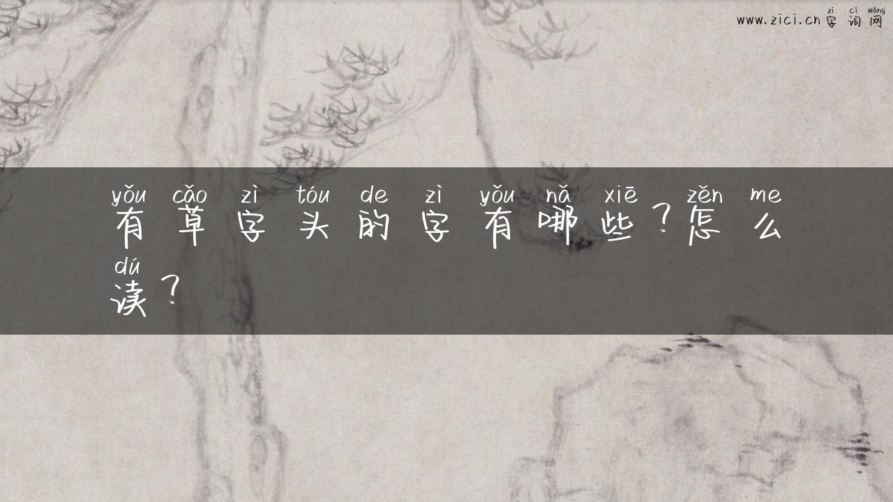 有草字头的字有哪些？怎么读？