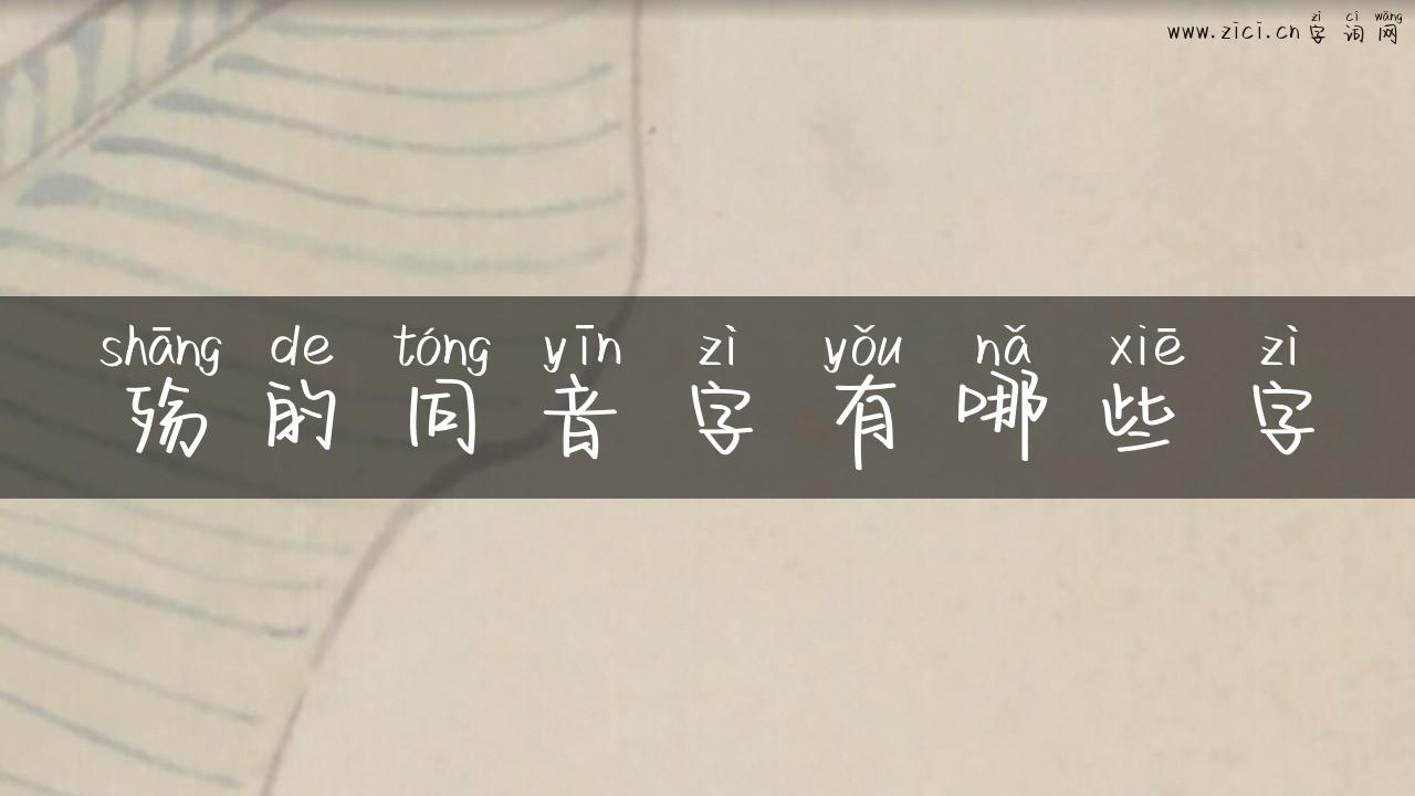 殇的同音字有哪些字