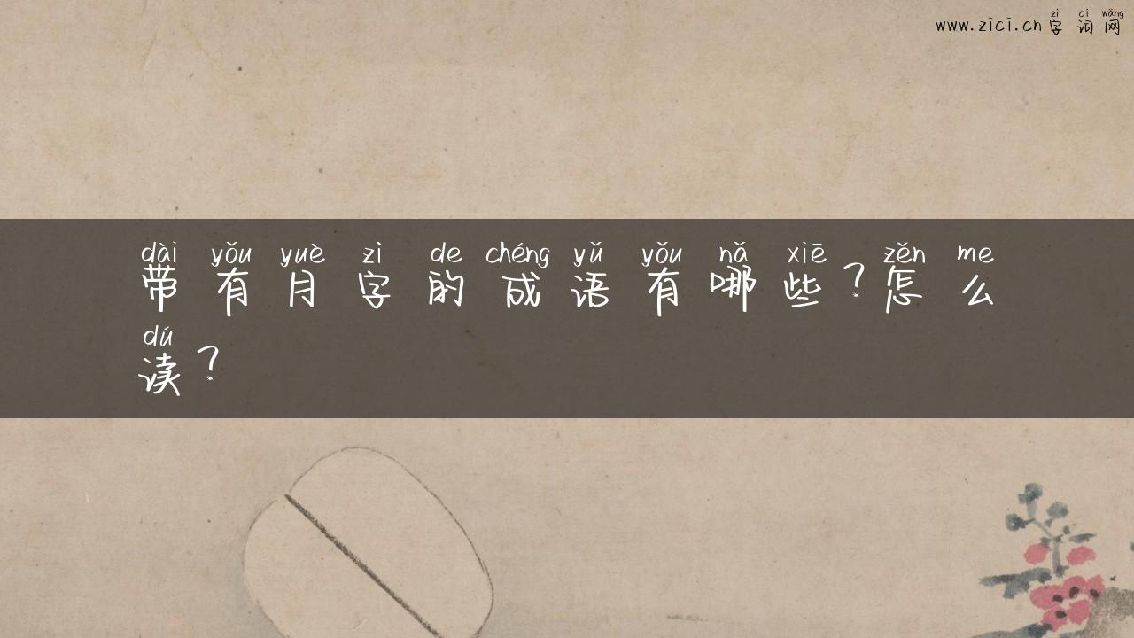 带有月字的成语有哪些？怎么读？