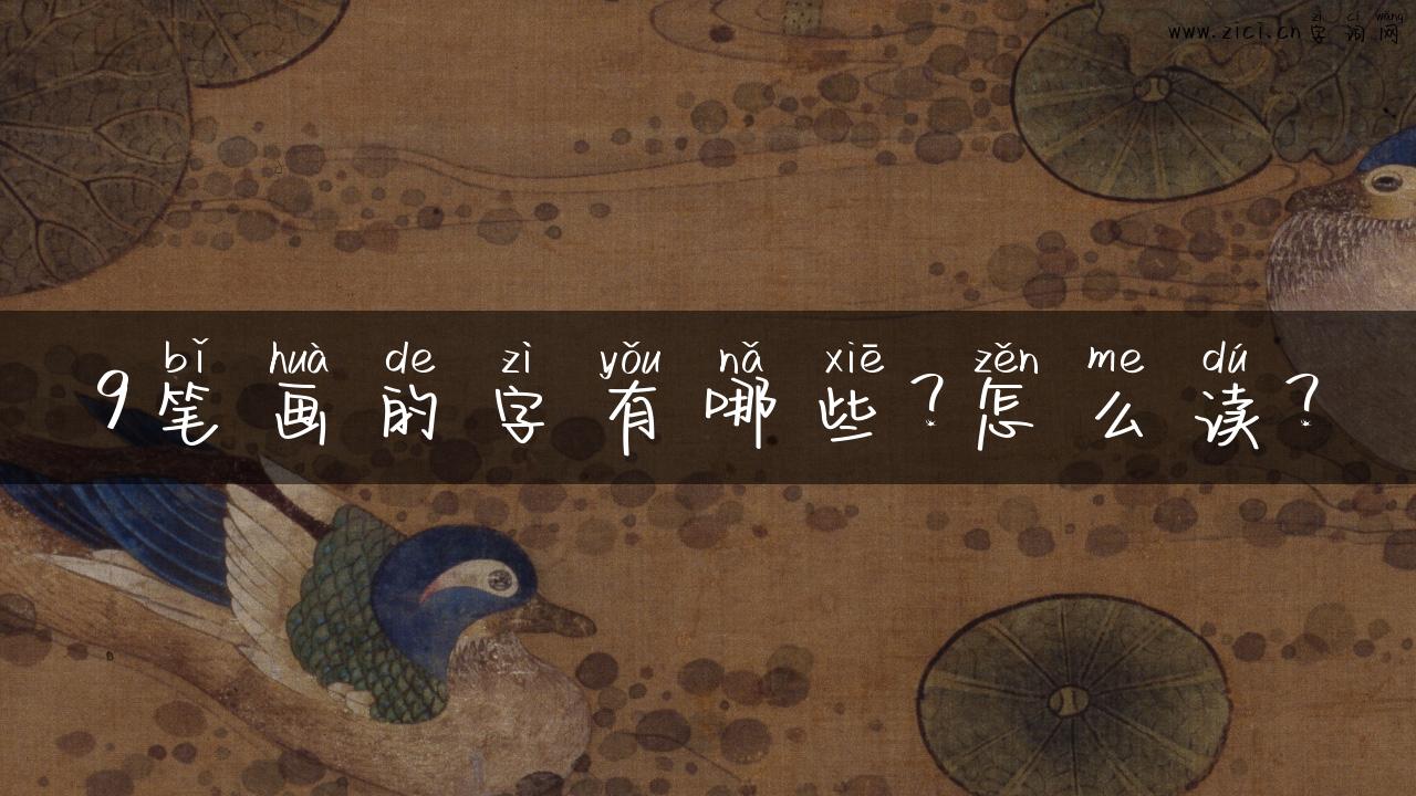 9笔画的字有哪些？怎么读？