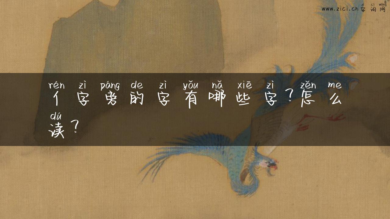 亻字旁的字有哪些字？怎么读？