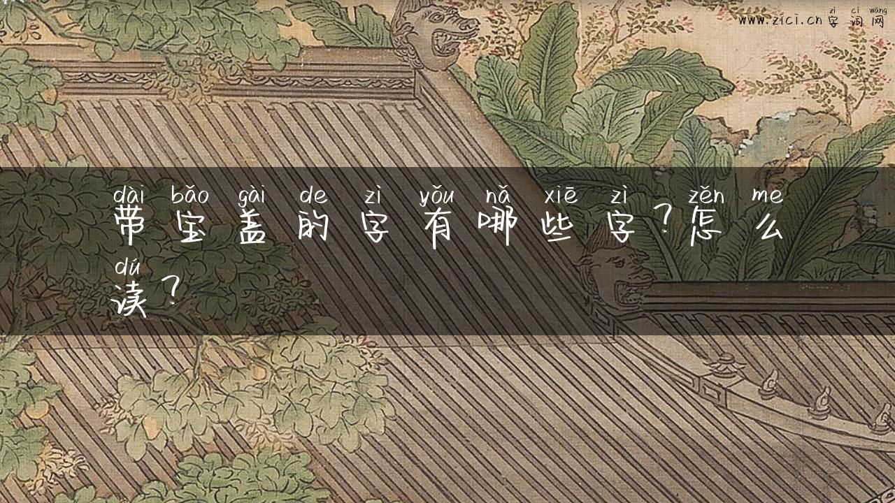 带宝盖的字有哪些字？怎么读？