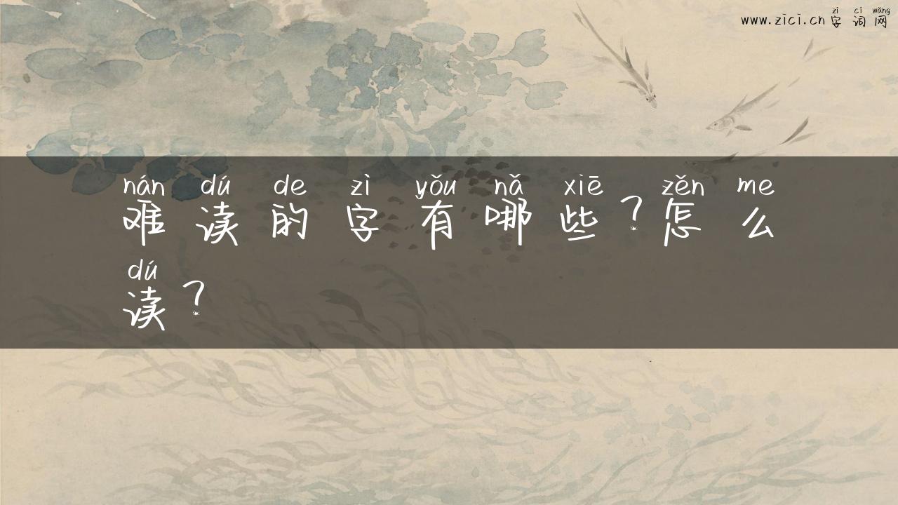 难读的字有哪些？怎么读？
