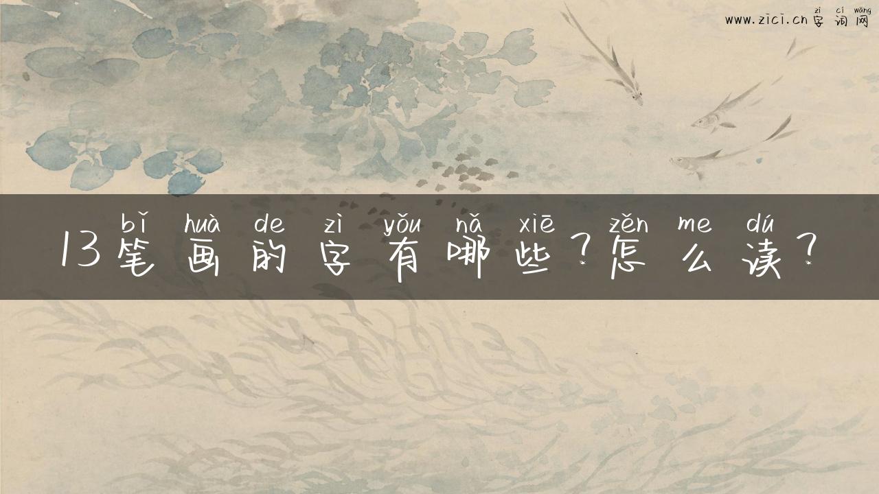 13笔画的字有哪些？怎么读？
