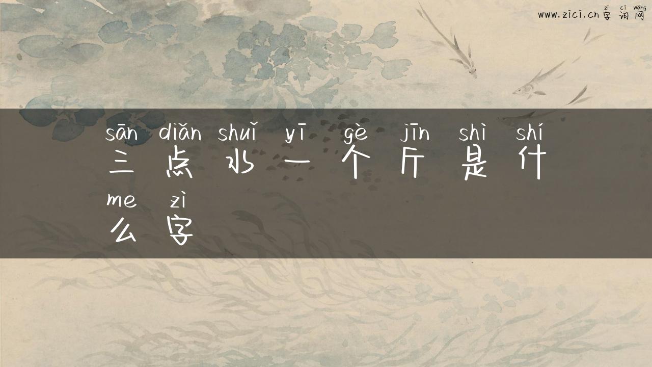 三点水一个斤是什么字