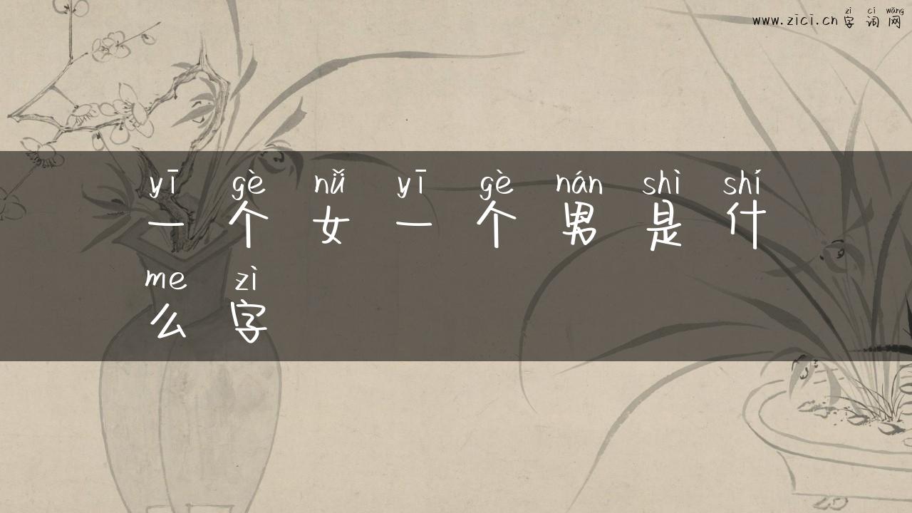 一个女一个男是什么字