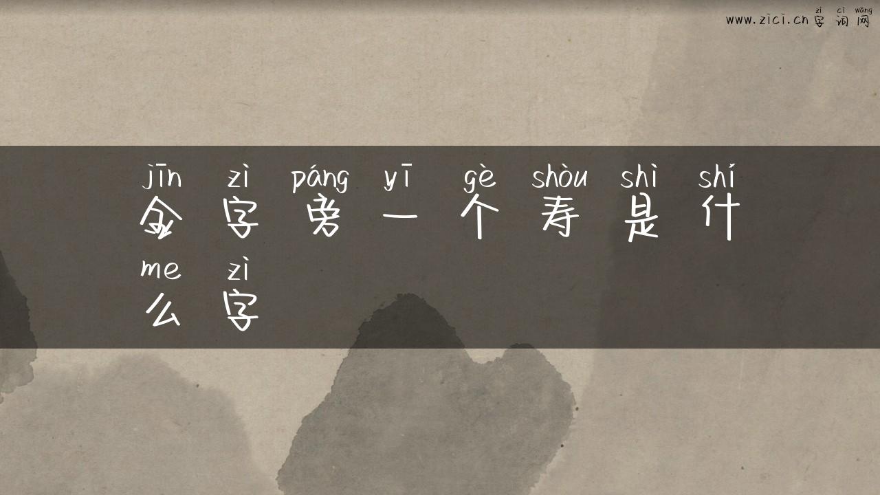 金字旁一个寿是什么字